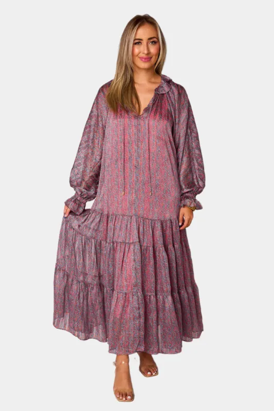 Greta Long Sleeve Maxi Dress - Forget Me Not sold by Buddy Love