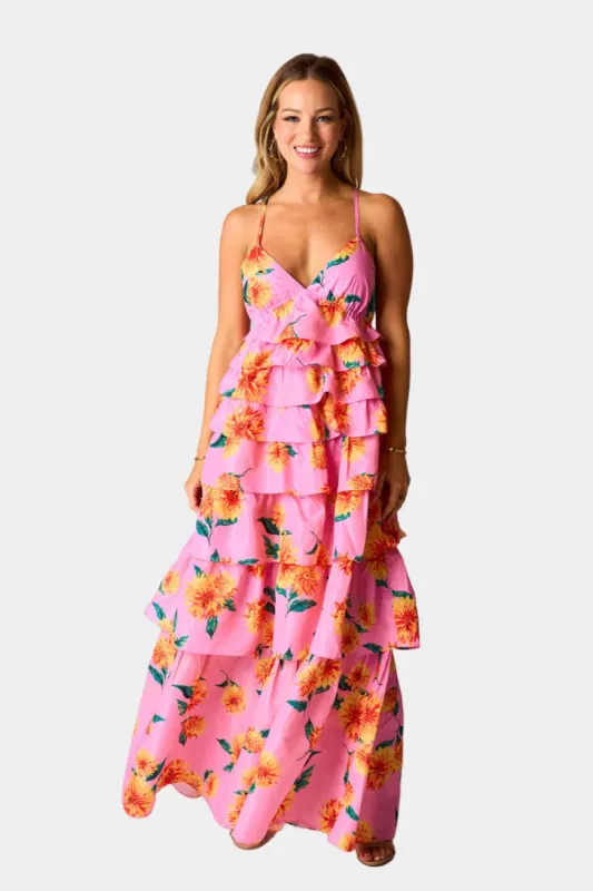 Callie Tiered Maxi Dress - Sunflower sold by Buddy Love