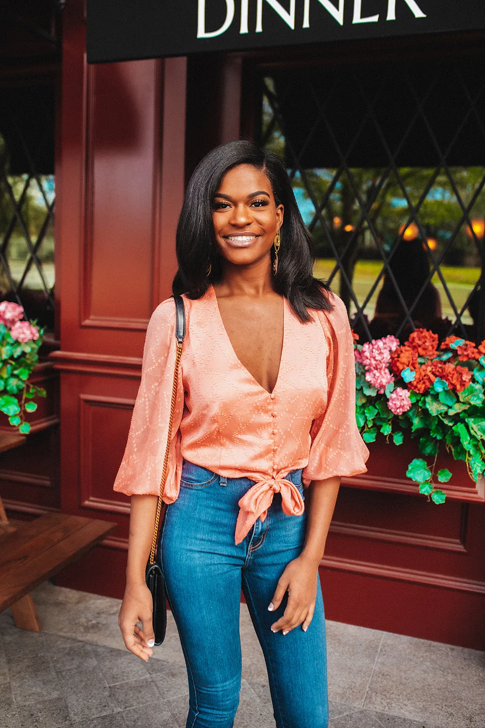 Estelle Tie Front Top - Coral sold by Buddy Love product image thumbnail 2