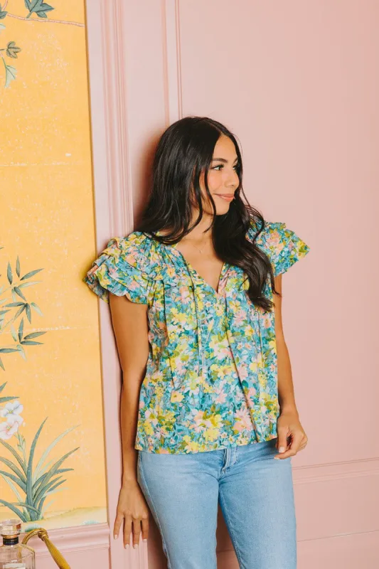 BuddyLove Carla Ruffle Top - Thicket sold by Buddy Love