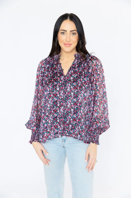 Haddie Long Sleeve Blouse - Passion Punch sold by Buddy Love