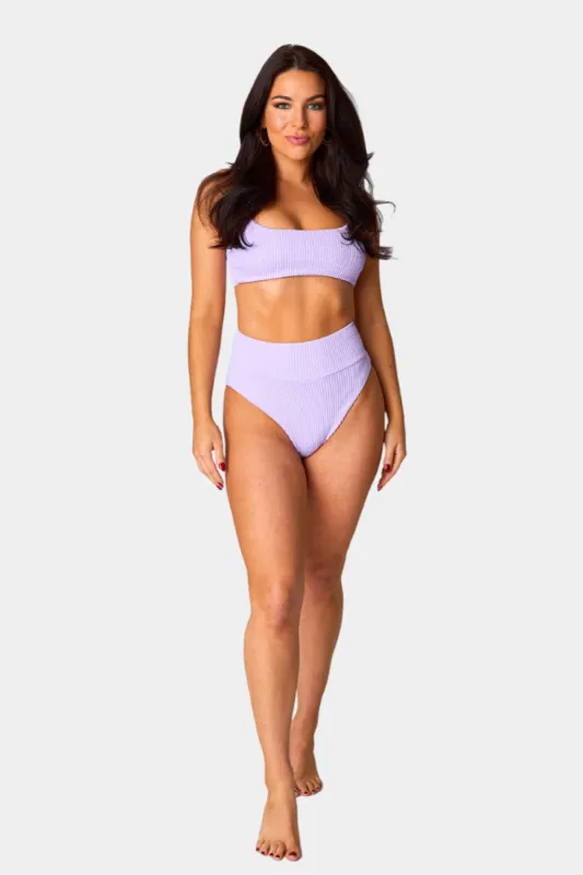 Ora Scoop Neck High Waisted Bikini - Lavender sold by Buddy Love