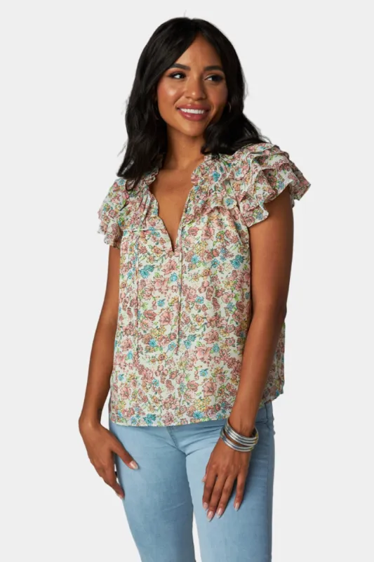 Carla Ruffle Top - Cotswolds sold by Buddy Love