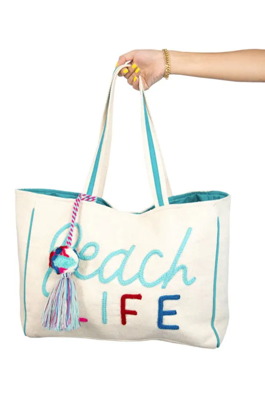 Beach Life Tote Bag - Tan sold by Buddy Love