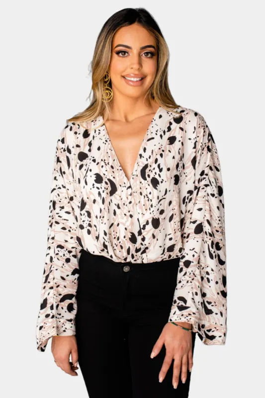 Ariana Kimono Sleeve Bodysuit - Madagascar sold by Buddy Love