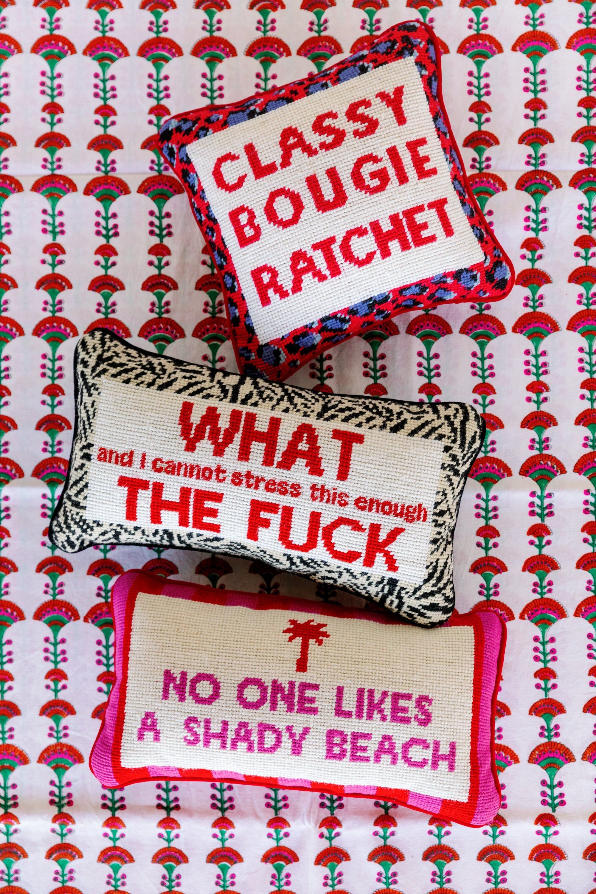 Shady Beach Needlepoint Pillow sold by Buddy Love product image thumbnail 4
