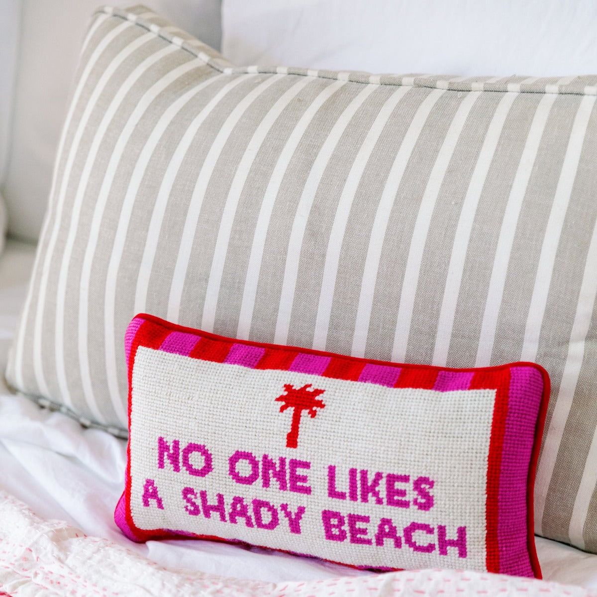 Shady Beach Needlepoint Pillow sold by Buddy Love product image thumbnail 3