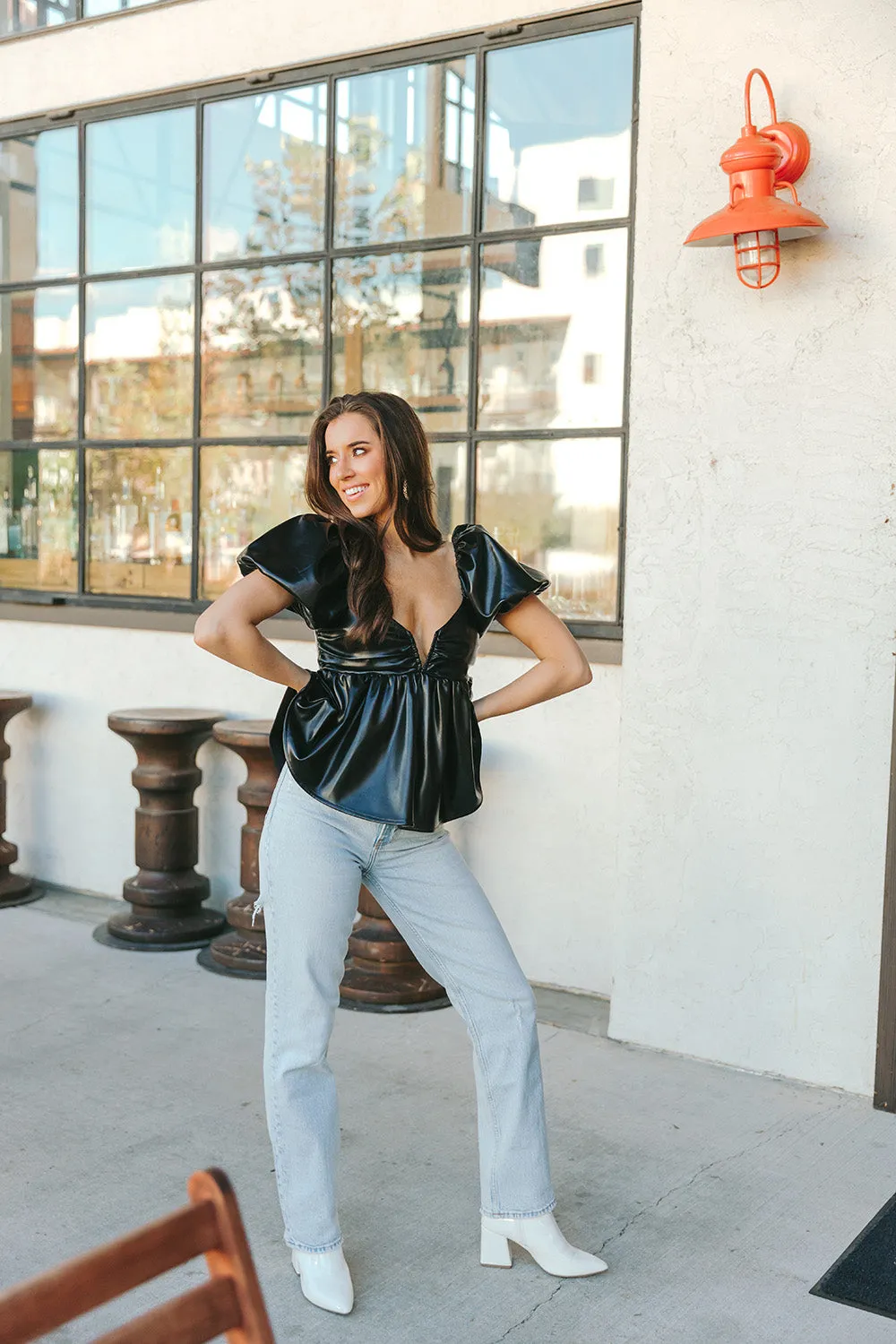 Houston Puff Sleeve Top - Ink sold by Buddy Love product image thumbnail 3