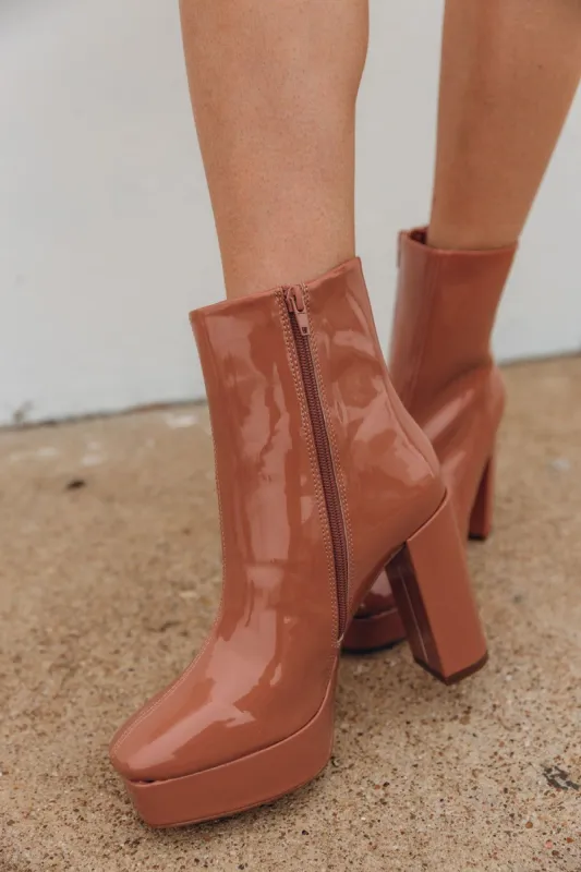 Autum Patent Platform Boot - Tan sold by Buddy Love