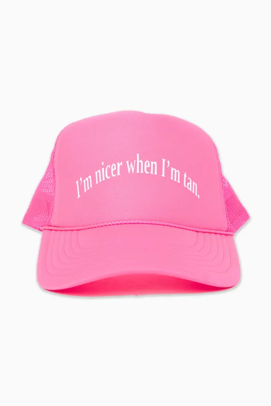 Nicer When Tan Trucker Hat - Pink sold by Buddy Love