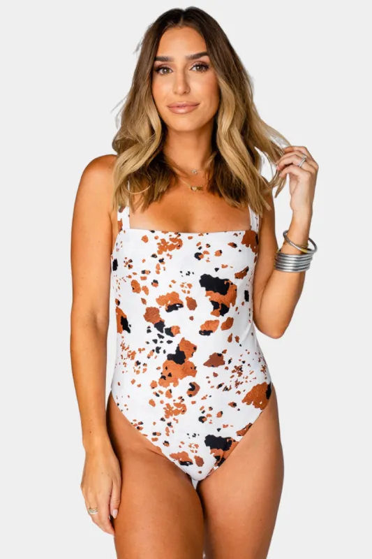 Keke Square Neck One-Piece Swimsuit - Texas sold by Buddy Love