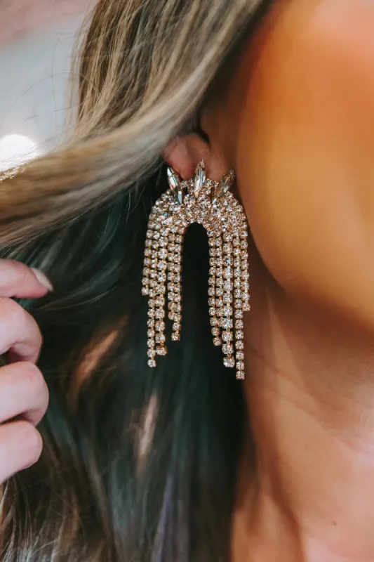 Spiked Rayne Crystal Earrings - Gold sold by Buddy Love