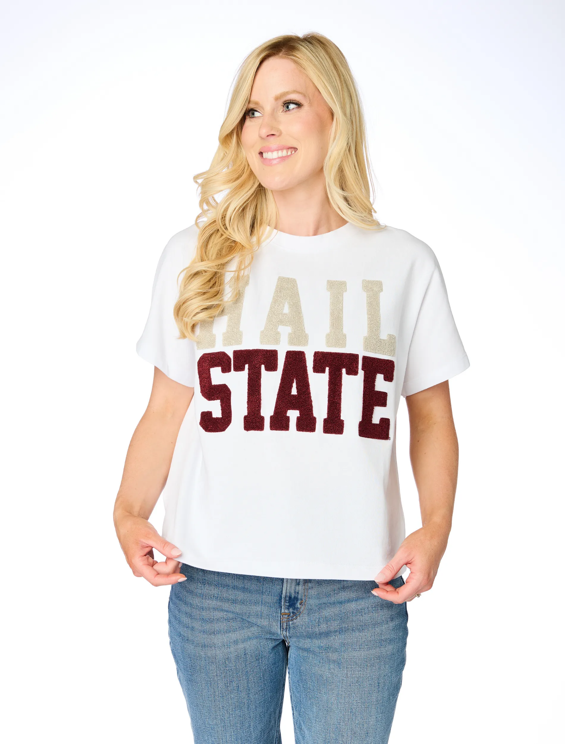The Hail State Chenille Team Top sold by Buddy Love