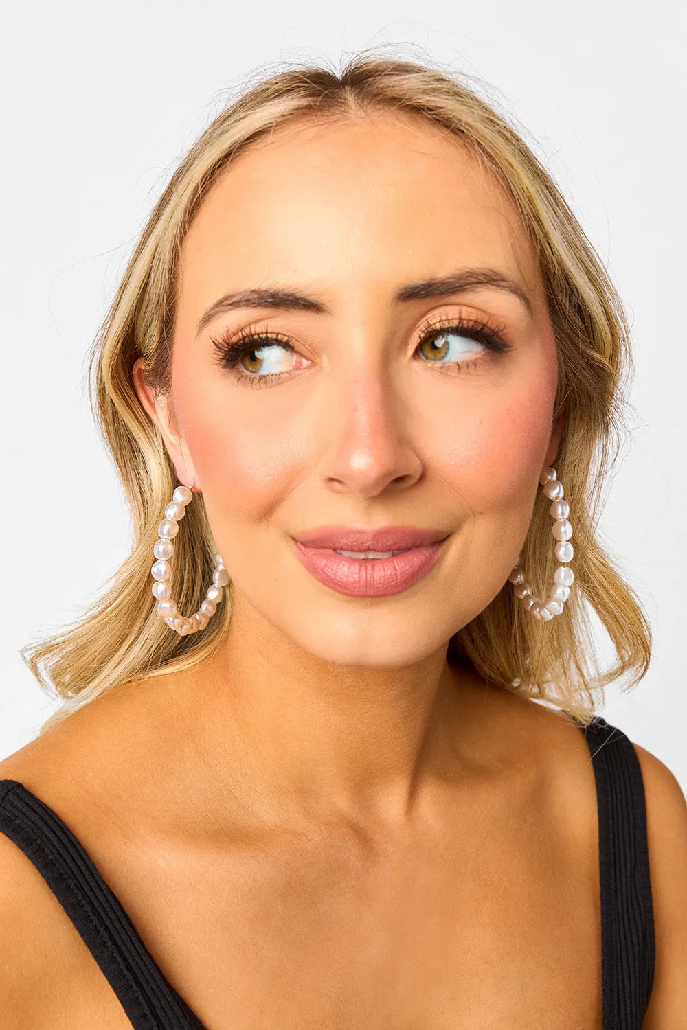 Jodi Hoop Earrings - Pearl sold by Buddy Love product image thumbnail 3