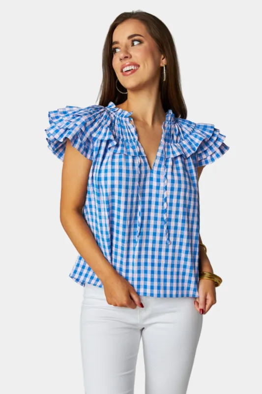 Carla Ruffle Eyelet Top - Nantucket sold by Buddy Love