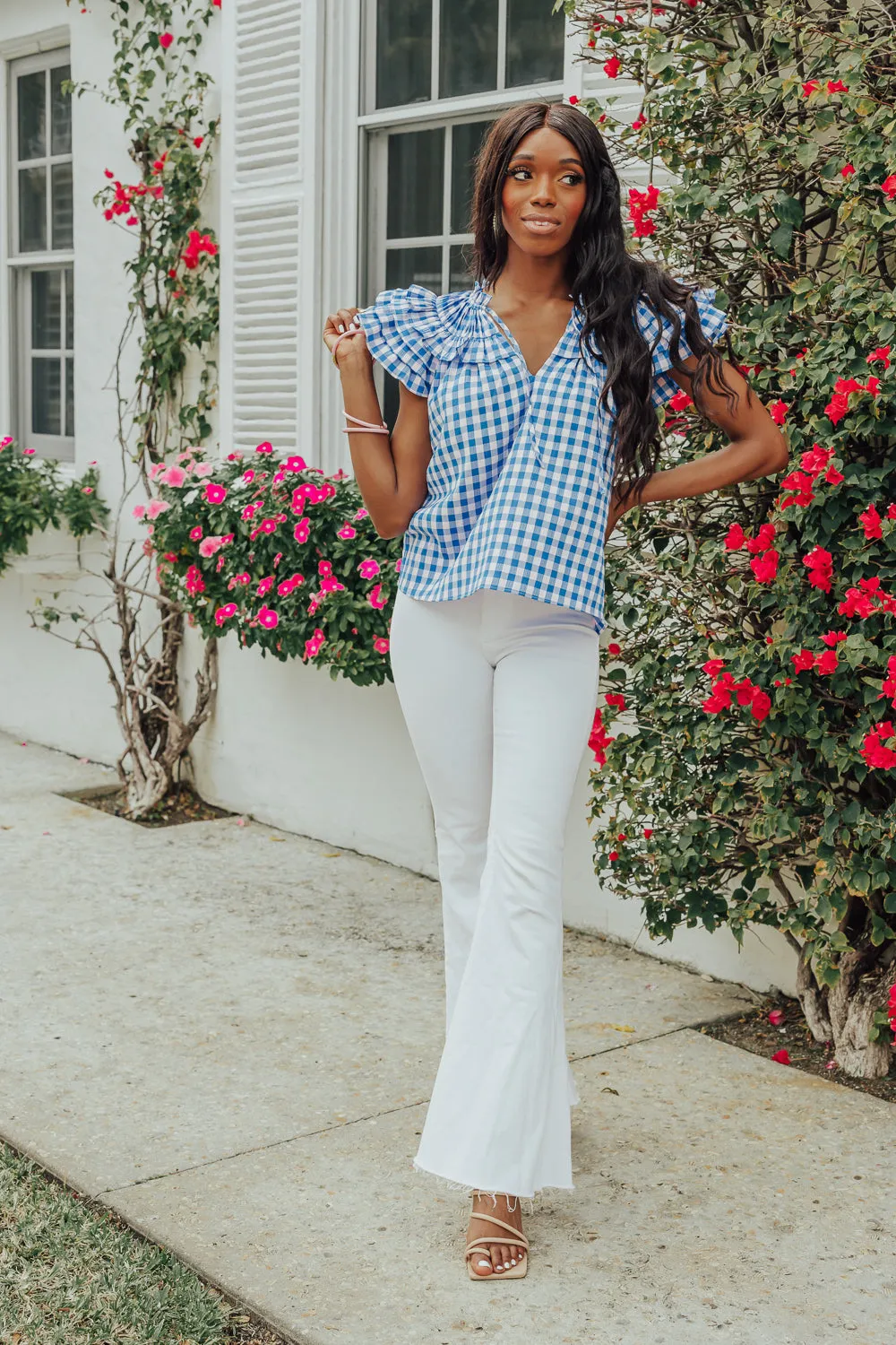 Carla Ruffle Eyelet Top - Nantucket sold by Buddy Love product image thumbnail 5
