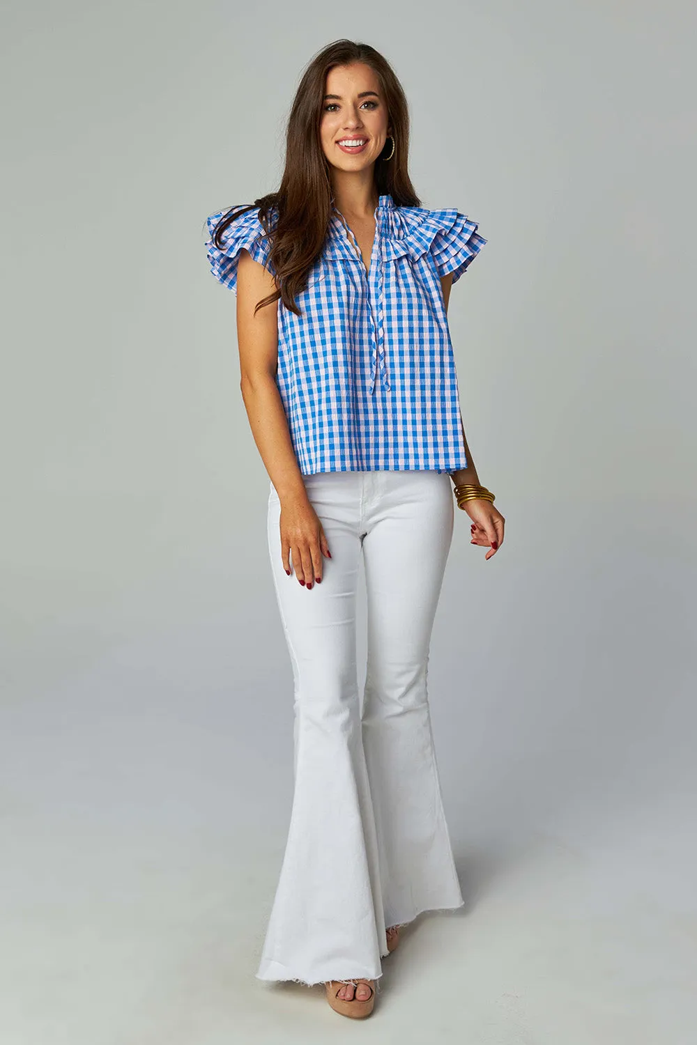 Carla Ruffle Eyelet Top - Nantucket sold by Buddy Love product image thumbnail 3