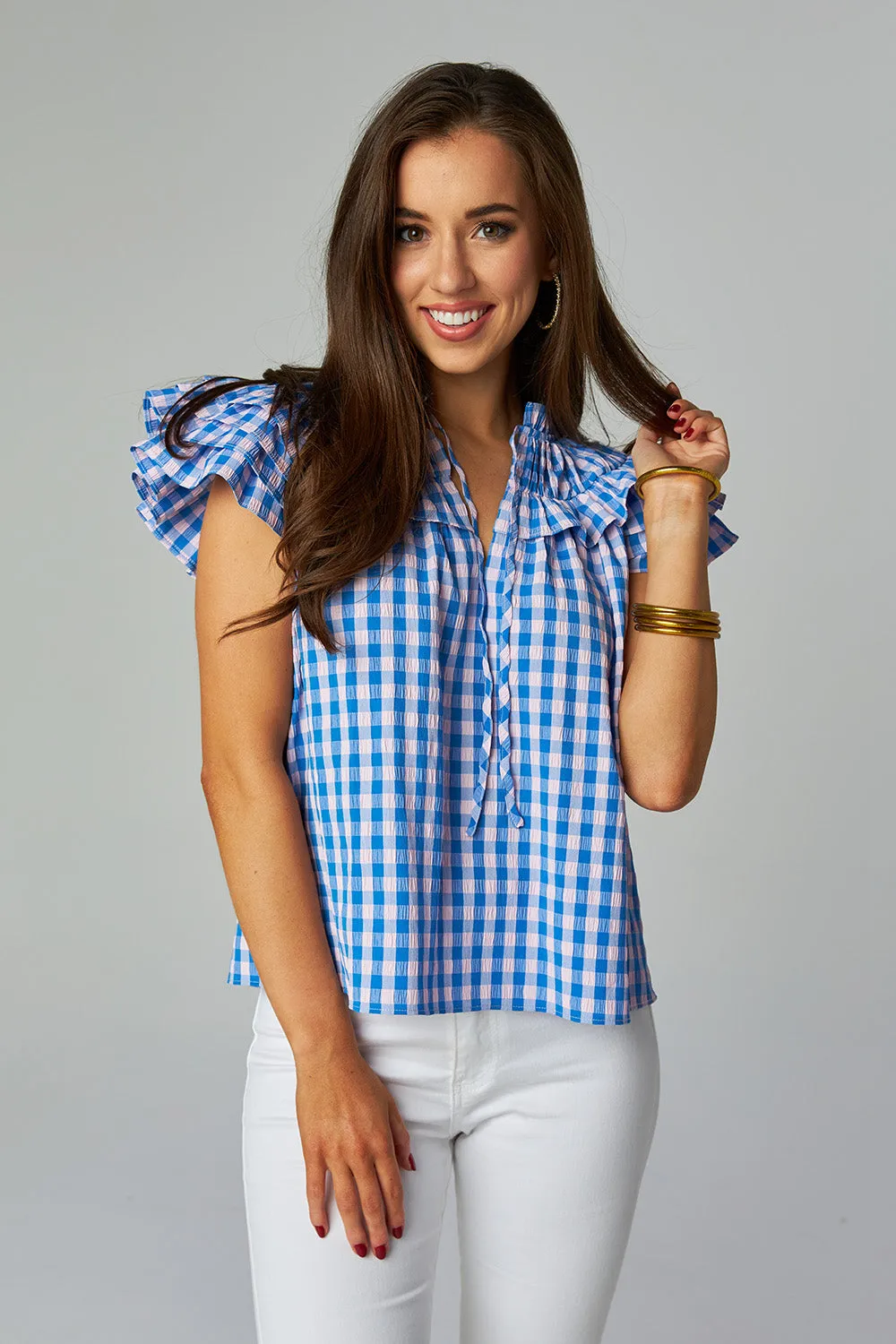 Carla Ruffle Eyelet Top - Nantucket sold by Buddy Love product image thumbnail 4