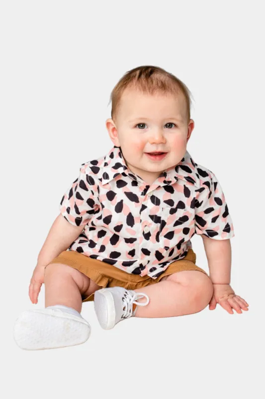 Nash Boy's Button Down Shirt - Flamingo sold by Buddy Love