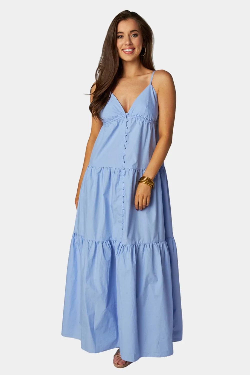 Kenna Tiered Maxi Dress - Blue sold by Buddy Love