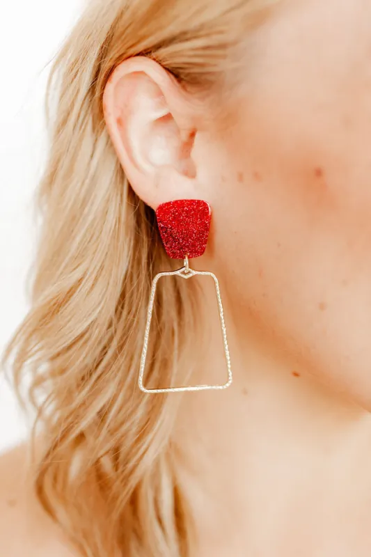 Kaelyn Earrings - Crimson Glitter sold by Buddy Love