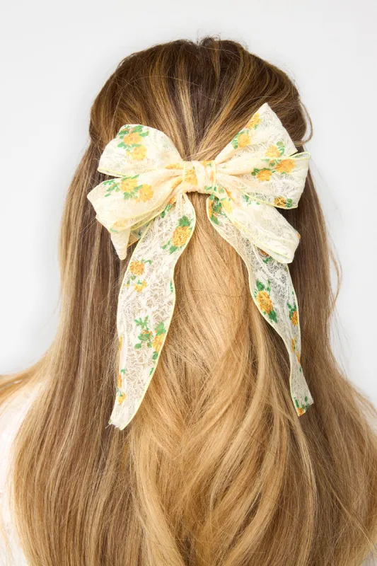 Floral Hairbow - Yellow sold by Buddy Love