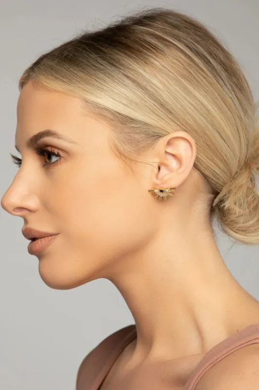 Babe Embellished Stud Earrings - Gold made by Buddy Love