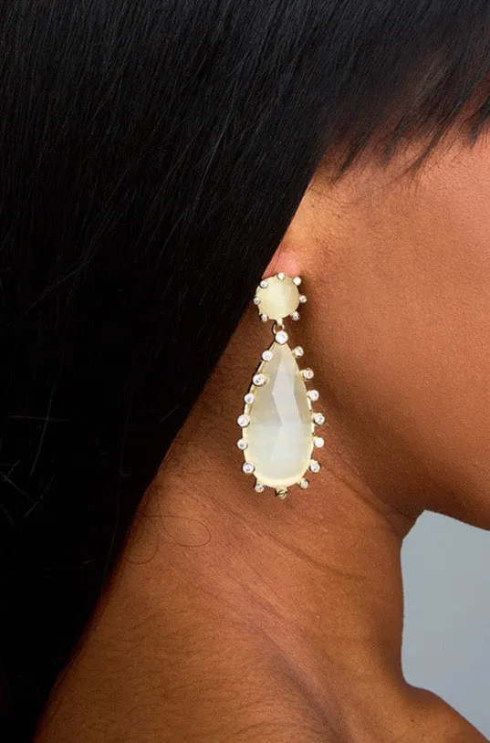 Teardrop Statement Earrings - Cream sold by Buddy Love product image thumbnail 2
