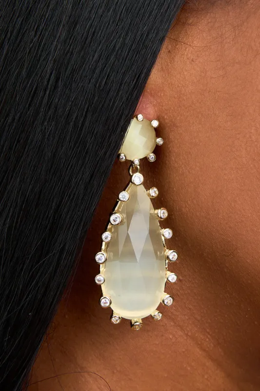 Teardrop Statement Earrings - Cream sold by Buddy Love
