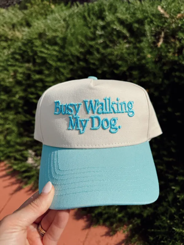 Busy Walking My Dog. Vintage Trucker Hat sold by Buddy Love