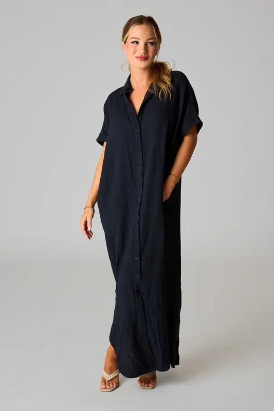 Carmen Cover Up Maxi Dress - Black sold by Buddy Love