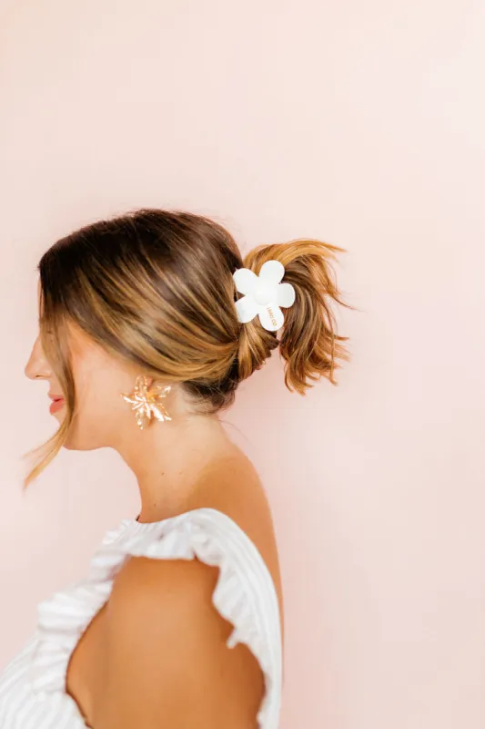 Flower Hair Clip - Gigi - True White sold by Buddy Love