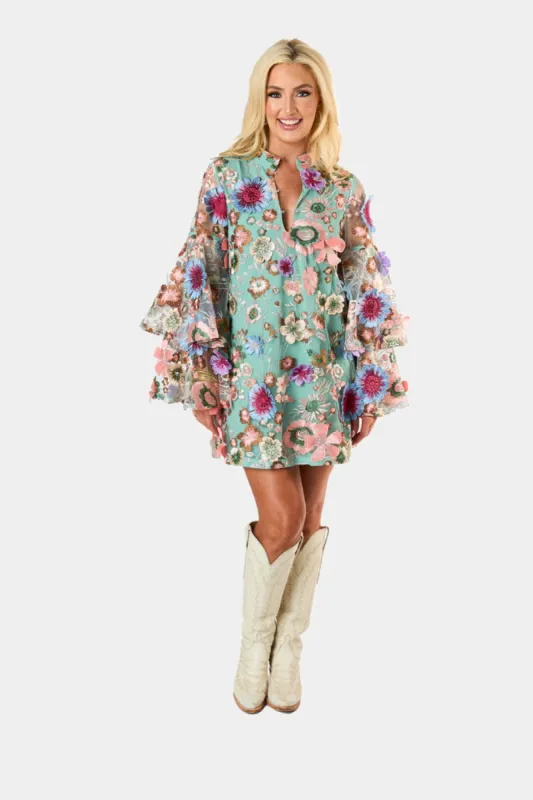 Gayle Long Sleeve Mini Dress - Gossip sold by Buddy Love