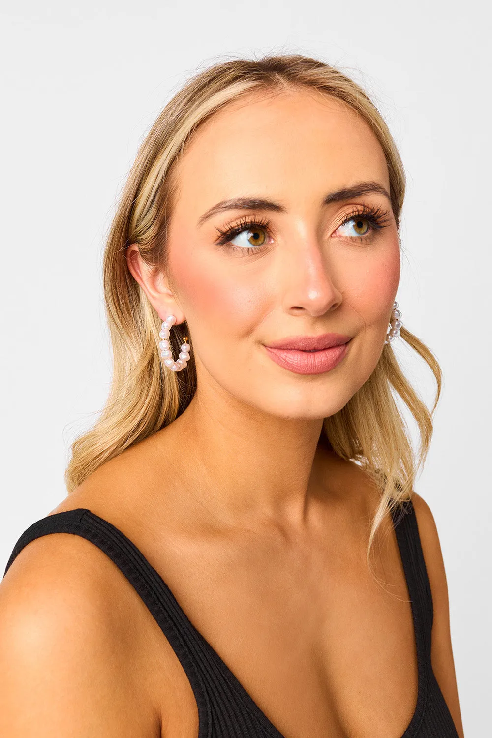 Tinsley Hoop Earrings - Pearl sold by Buddy Love product image thumbnail 3