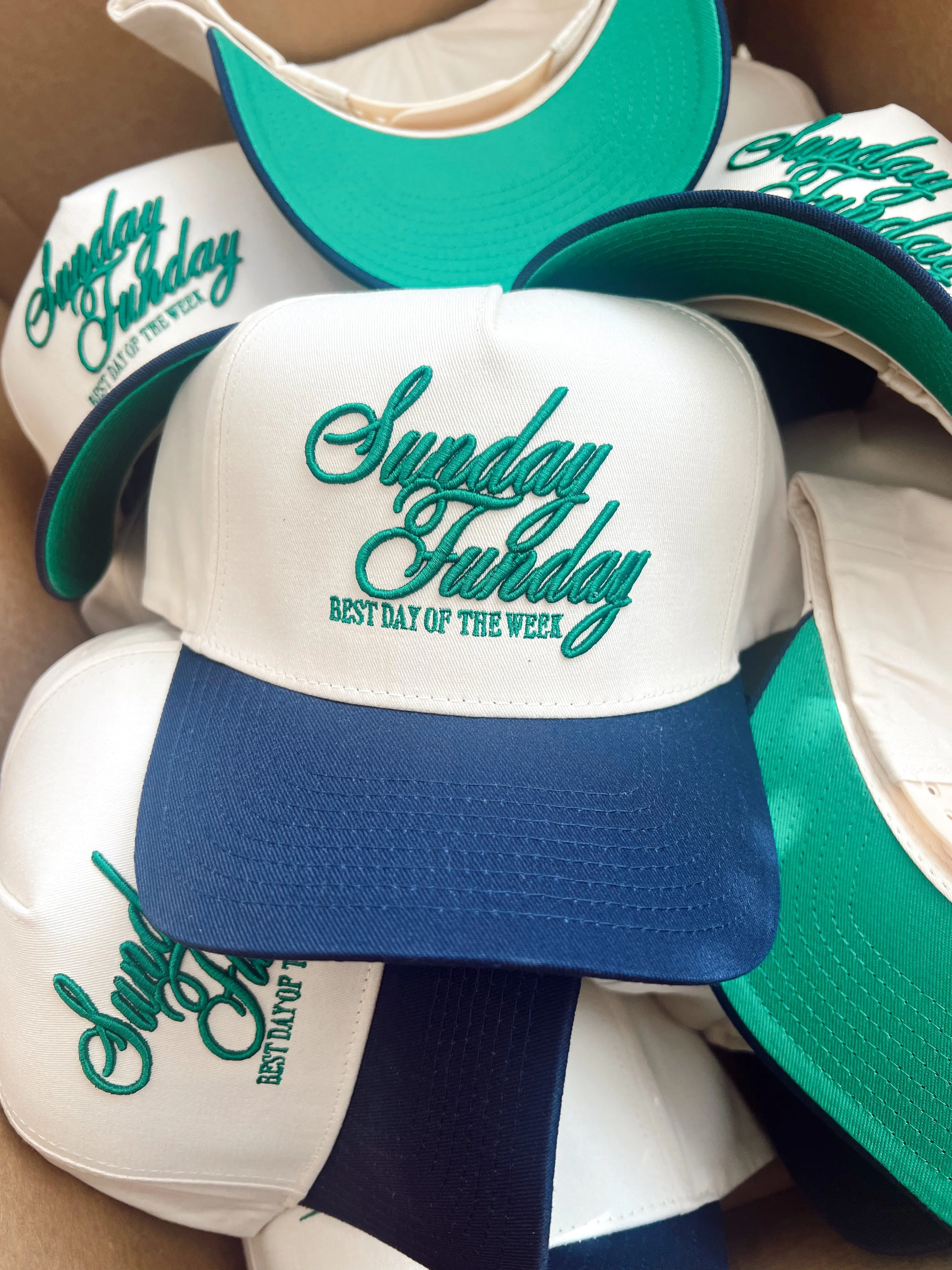 Sunday Funday Best Day of the Week- Navy Canvas Vintage Trucker sold by Buddy Love product image thumbnail 2