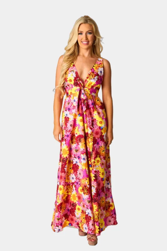 Zena Plunging Neck Maxi Dress - Sunshine sold by Buddy Love
