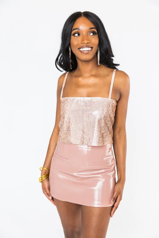 Girly Girl Rhinestone Crop Top - Rose Gold sold by Buddy Love