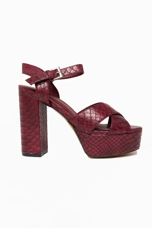 Eugenia Platform Heel - Wine sold by Buddy Love