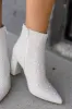 Cady Pearl Studded Booties - White sold by Buddy Love