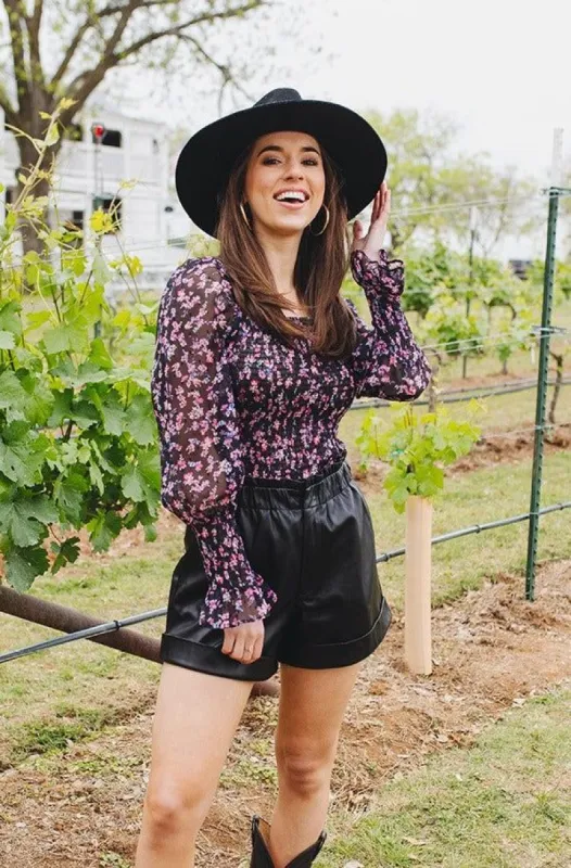 BuddyLove Cassie Smocked Long Sleeve Top - Mystic sold by Buddy Love