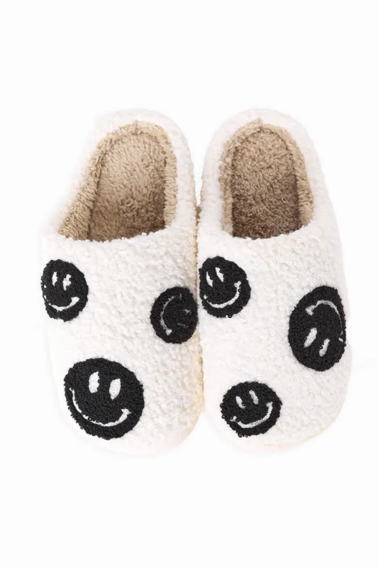 Melody Smiley Face Slippers - Black Multi sold by Buddy Love