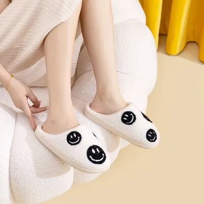 Melody Smiley Face Slippers - Black Multi sold by Buddy Love product image thumbnail 3