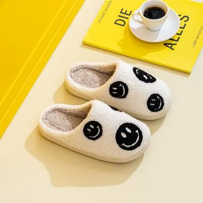 Melody Smiley Face Slippers - Black Multi sold by Buddy Love product image thumbnail 4