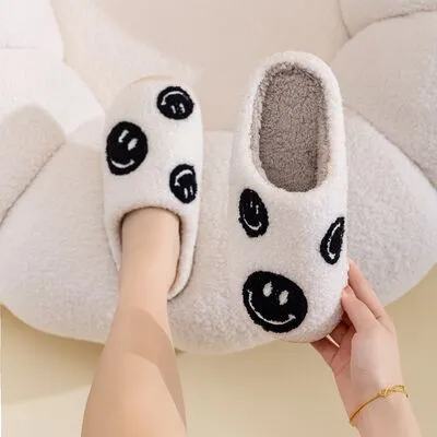Melody Smiley Face Slippers - Black Multi sold by Buddy Love product image thumbnail 2