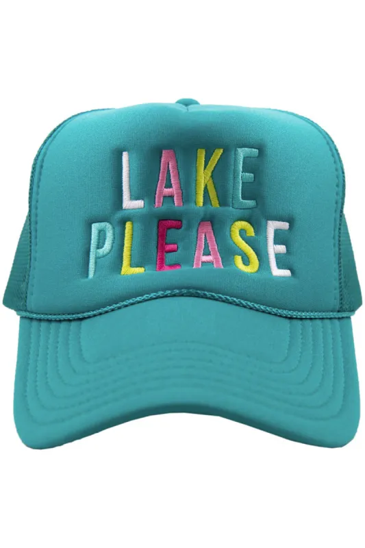 Lake Please Embroidered Trucker Hat - Deep Teal sold by Buddy Love