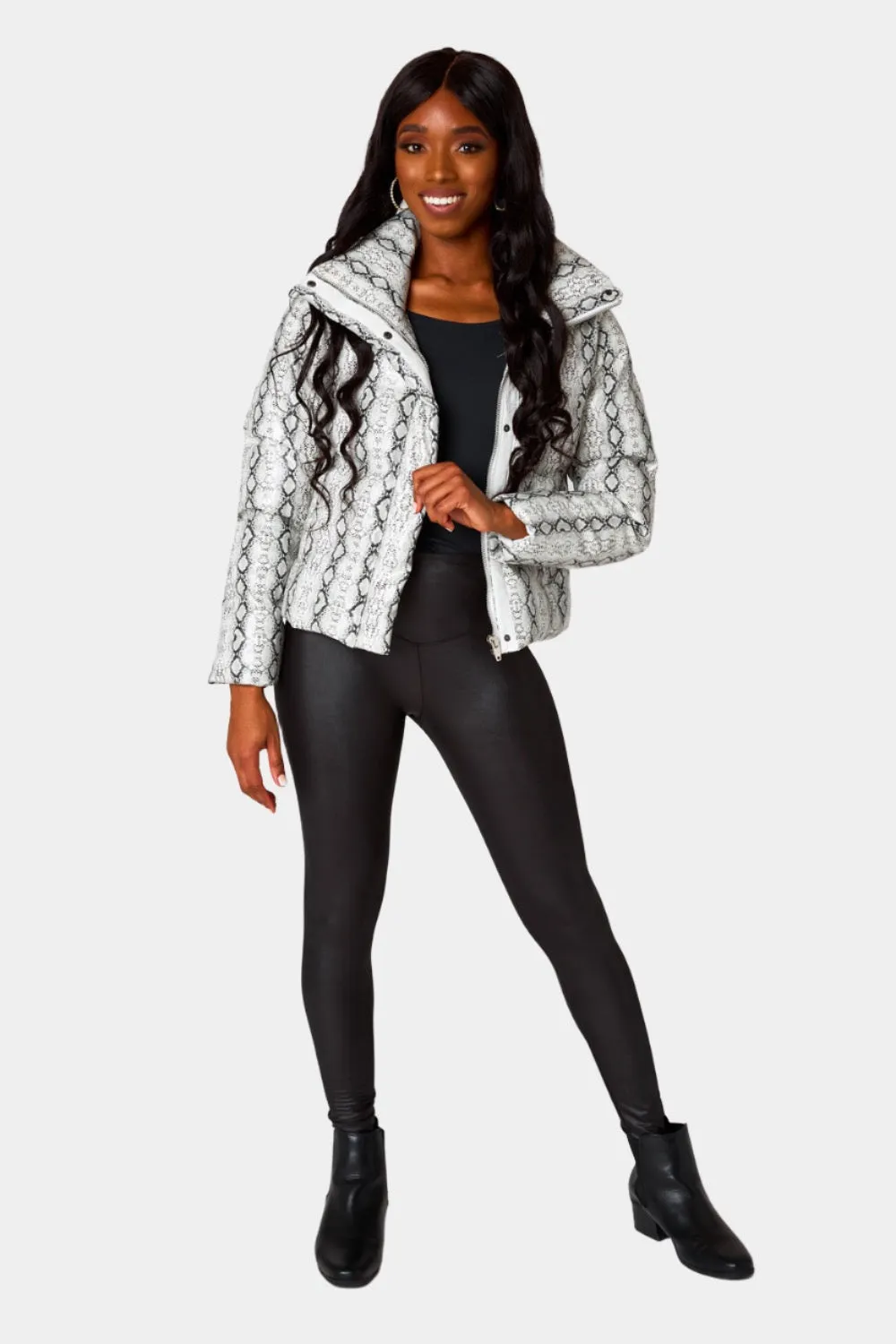 Addison Puffer Jacket - White Snake sold by Buddy Love product image thumbnail 3