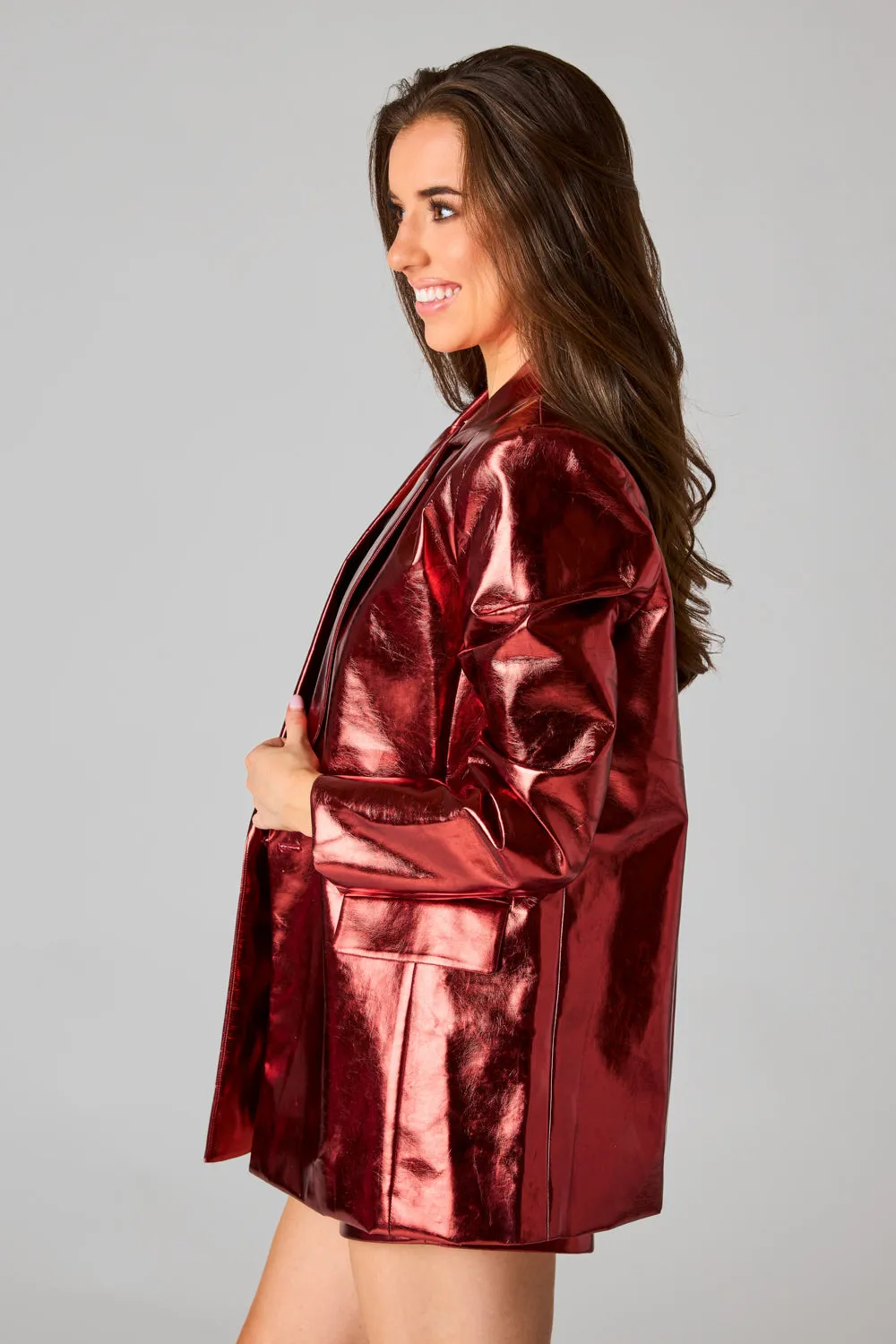 Avery Oversized Metallic Blazer - Bronze sold by Buddy Love product image thumbnail 3