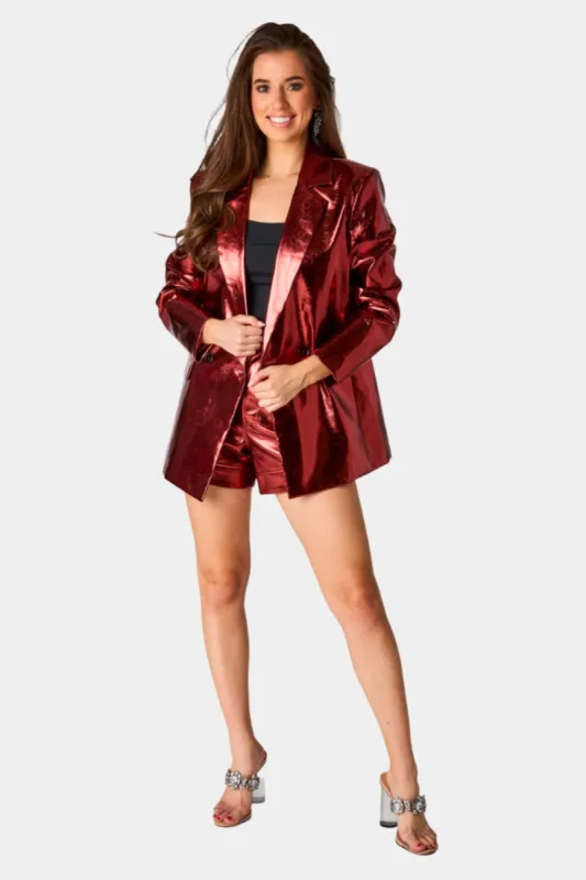Avery Oversized Metallic Blazer - Bronze made by Buddy Love