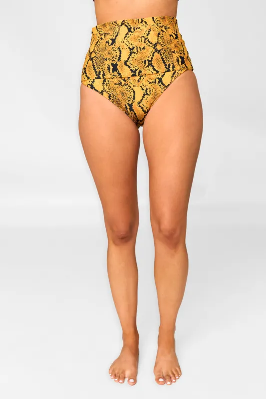 Marion High-Waisted Bikini Bottoms - Snake Charmer sold by Buddy Love