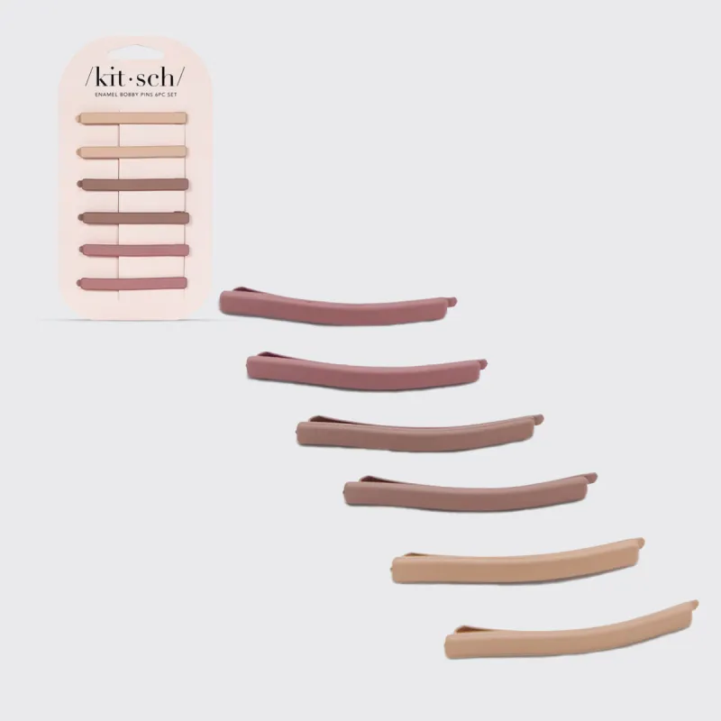 Enamel Bobby Pins 6pcs- Terracotta sold by Buddy Love